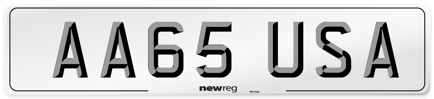 AA65 USA Number Plate from New Reg